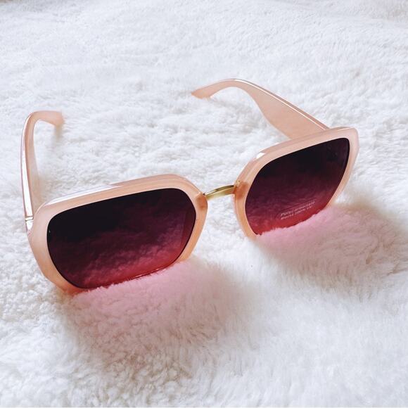 Layla Pink Sleek Square Sunglasses - Picture 6 of 11